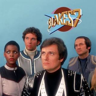 Blakes 7 TV show promotional picture featuring the main cast